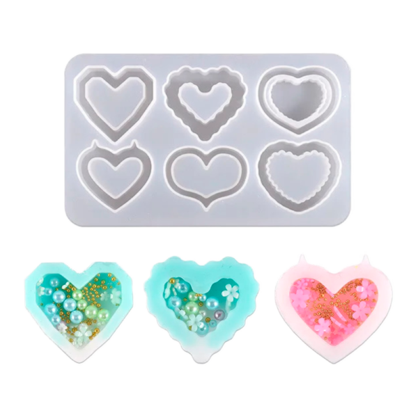 Molde 6 Corazones Shaker