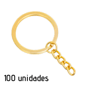 Llavero Plano Dorado - 100 Unidades